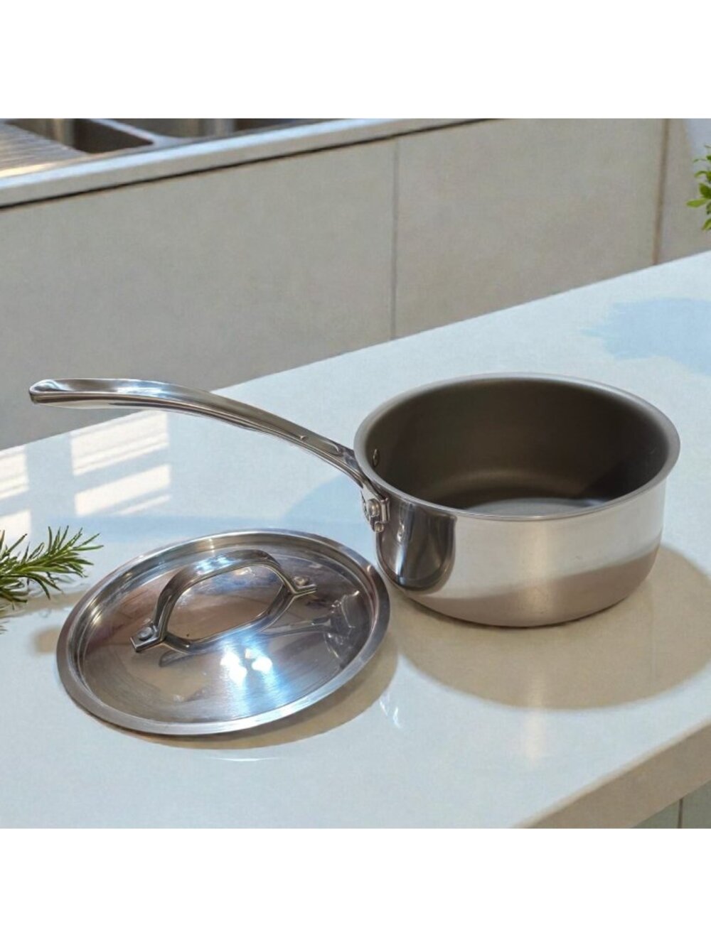 Viking 2 Qt Stainless Steel Saucepan with Lid | 3-Ply Titanium Interior 40011